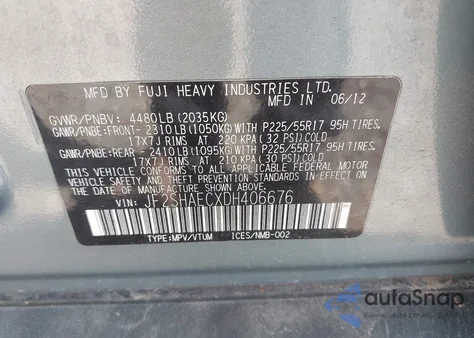 2013 Subaru Forester 2.5X Limited из США, поврежденный, VIN JF2SHAECXDH406676